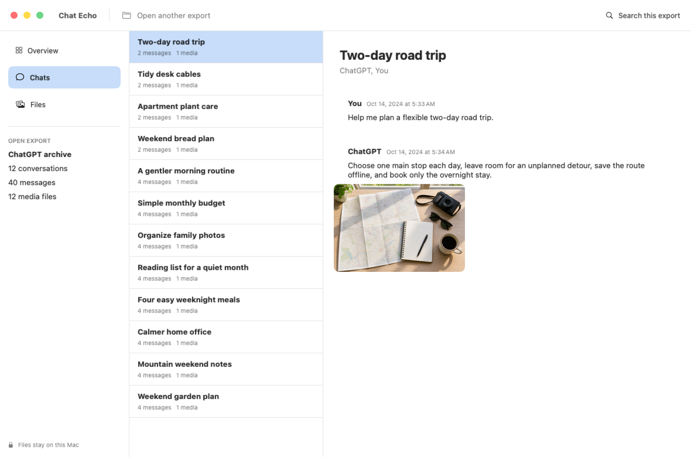 Chat Echo conversation library