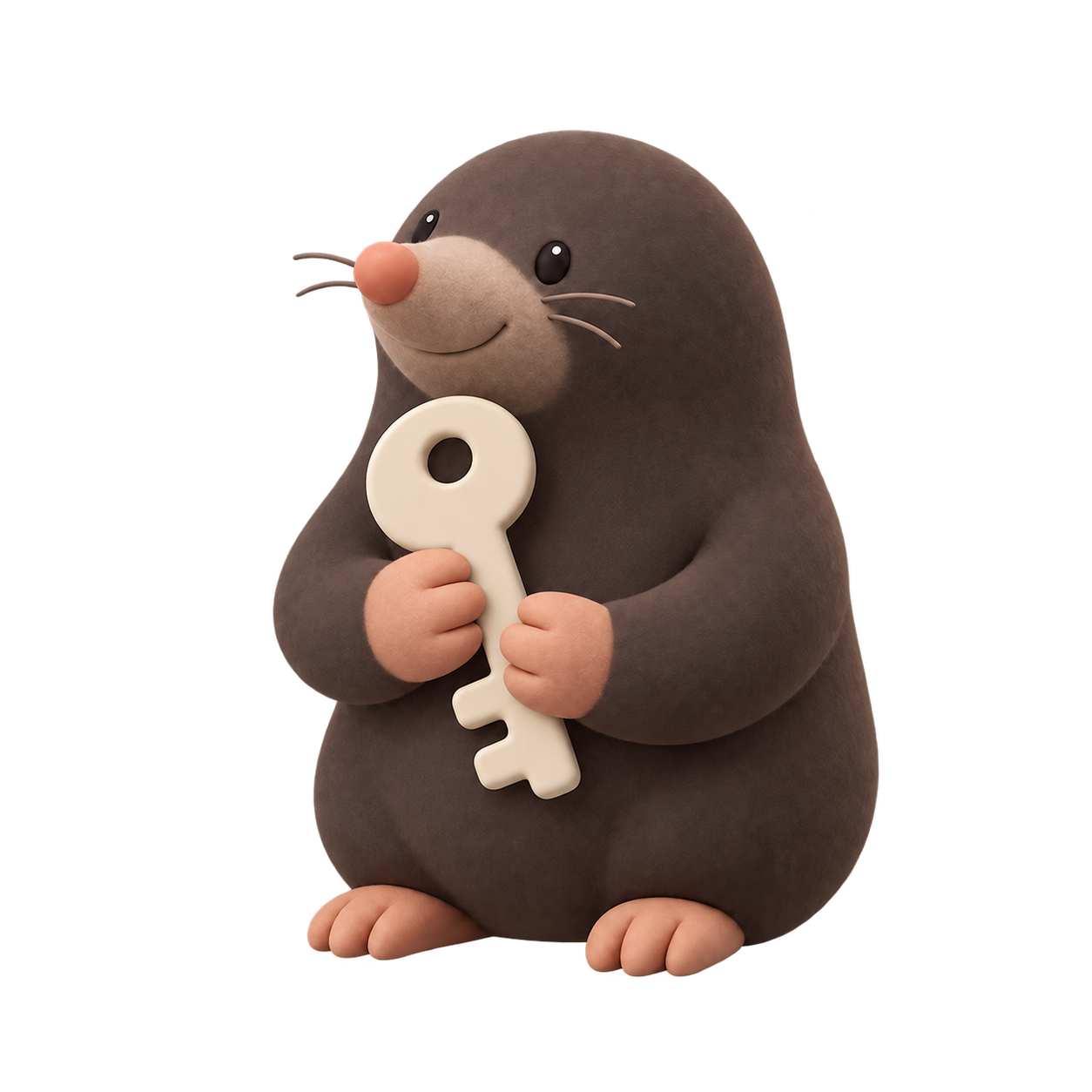 Mole holding a recovery key